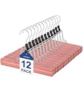 TOPIA HANGER 12 Pack Cedar Pants Hangers, Hair Extension Hangers Non Slip Skirt Hanger Wood Clamp...