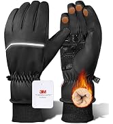 GXCROR Waterproof Winter Gloves for Men & Women, Touchscreen 3M Thinsulate Thermal Gloves for Ski...