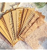 BLEDS Handmade Scrapbook Paper, 16 Sheets Textured Paper Mesh Fabric Mix Special Junk Journal Pap...