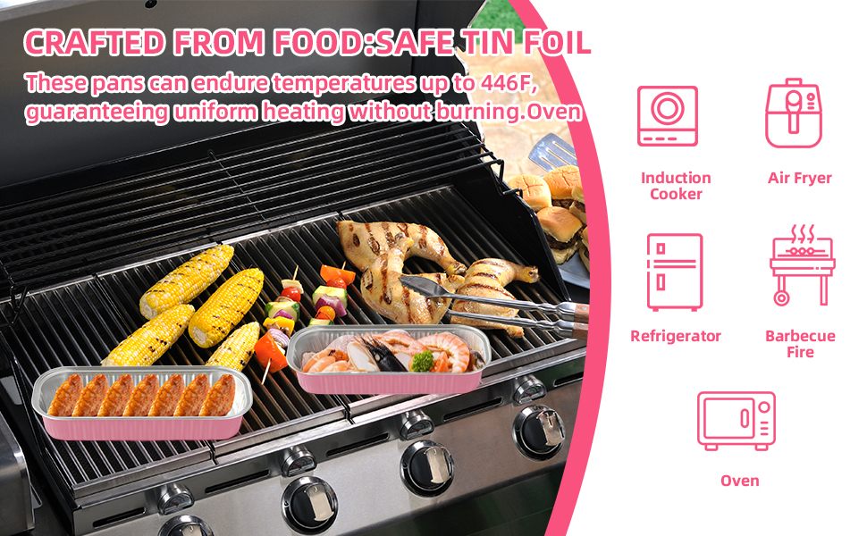 Pink baking pan for barbecue
