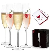 JBHO Champagne Glasses-Elegant Flutes-Gift-Box-Hand Blown Champagne Flutes Glass-100% Lead-Free P...
