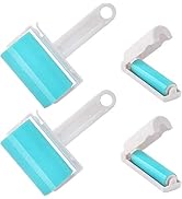 Washable Gel Lint Roller 4 Pack, Reusable Sticky Lint Roller Portable Dog Cat Pet Hair Remover Br...