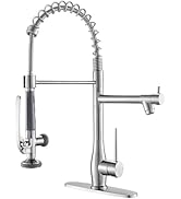 GIMILI Kitchen Faucet with Pull Down Sprayer Single Handle High Pressure Brushed Nickel Kitchen S...