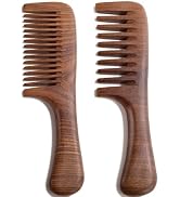 Moreinday Wooden Comb, Wide Tooth Comb for Scalp Massage & Distribute Oils | No Statics Ebony Woo...