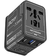 30W GaN Universal Travel Adapter, 4-in-1 Fast Charger 2 USB-C & 1 USB-A | Type A/C/G/I Plugs for ...