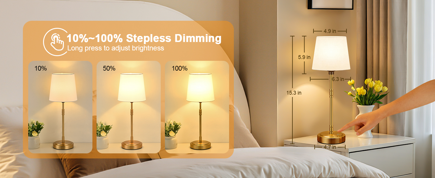 Stepless dimming touch lamps