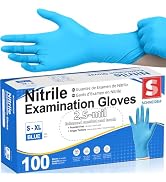 Schneider Medical Nitrile Exam Gloves, Blue Disposable Gloves Latex Free Powder Free for Medical,...