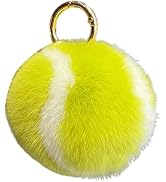 ZhangyiHot Fluffy Tennis Ball Keychain Pom Pom Key Chain Backpack Handbag Charm Accessory for Wom...