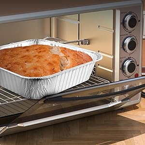 8 x 8 Aluminum Foil Pans with Plastic Lids (25 Pack) - 8 Inch Foil Pans with Lids - Recyclable