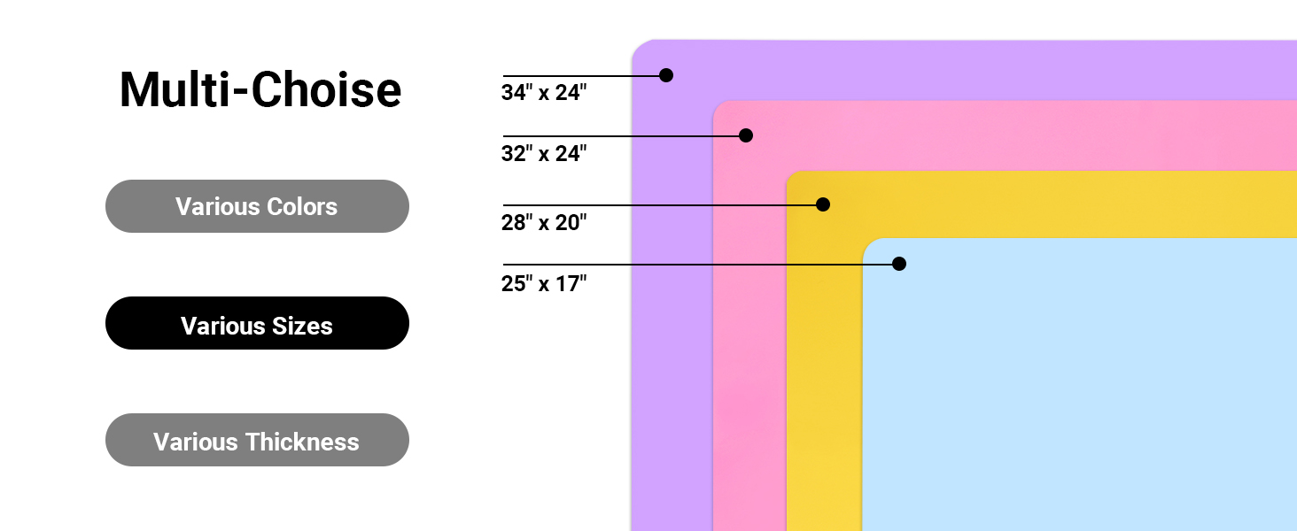 various sizes