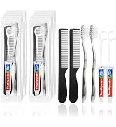 LLHQAMT Travel Toothbrushes with Toothpaste, Disposable Toothbrushes, Hygiene Kits in Bulk with F...