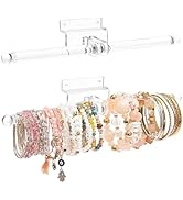 MOOCA 2 Pcs Set 2 Way Acrylic Slatwall Accessories Display & Wall-Mounted Jewelry Showcase for Da...