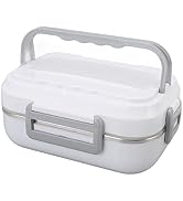 Electric Lunch Box, 1.5L Heat Insulation Leak proof Electric Lunch Box Food Heater, Stainless Ste...