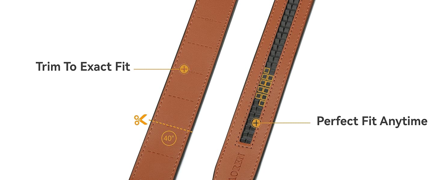 Perfect fit/custom fit/exact fit/trim to fit/one size fit all/comfort belt/comfort fit