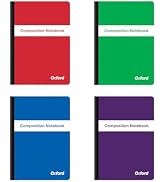 Oxford Poly Composition Notebook 4 Pack, Compact Size, 5 x 7 Inches, College Ruled, 80 Sheets, As...