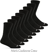 Fruit of the Loom Mens Coolzone Socks, Breathable with Half Cushion (Multi-Packs)