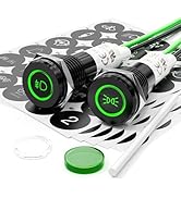 FILN 2Pcs 10MM Small 12V LED Metal Indicator Light, IP67 Waterproof with 180 Changeable Symbols L...