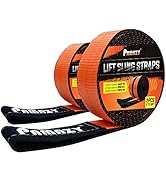 2 Pack 2”x10FT Supper Sturdy Lift Sling Straps, 18800 Pound Capacity Heavy Duty Eye-Eye Nylon Str...