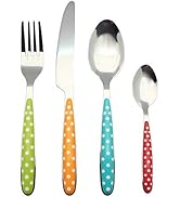 ANNOVA 24PCS Flatware Set - Stainless Steel Silverware/Cutlery with Color Handles - 6 x Dinner Fo...