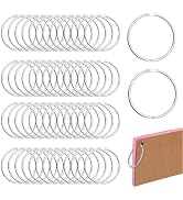 200 Pack Loose Leaf Binder Ring 2 Inches, Keychain Key Ring with Metal Nickel Plated for Key, Ind...