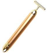 vv8oo Beauty Bar 24k Golden Facial Massager, T-Shape Electric Pulse Face Massage Skin Pull Tight ...