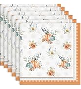 Arquiel Fall Pumpkins Print Cloth Napkins 100% Cotton, 18