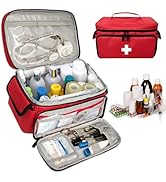 Boczif First Aid Kit, First Aid Storage Carry Bag, Pill Bottle Organizer for Emergency Trauma Med...