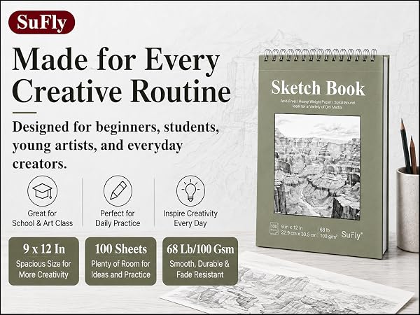 Sketch Book for Kids to Learn & Create Every Day