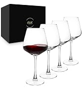 K&K Home Large Red Wine Glasses – Set of 4, 20.5 oz Wide Bowl – Crystal-Clear Glass Goblets for C...
