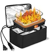 Protable Oven Food Warmer 100W, 12V/24V/110V Electric Lunch Box for Adults, Personal Microwave fo...