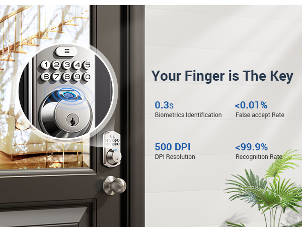 fingerprint door lock with 0.2s fast unlock Perfect for busy families fast entry