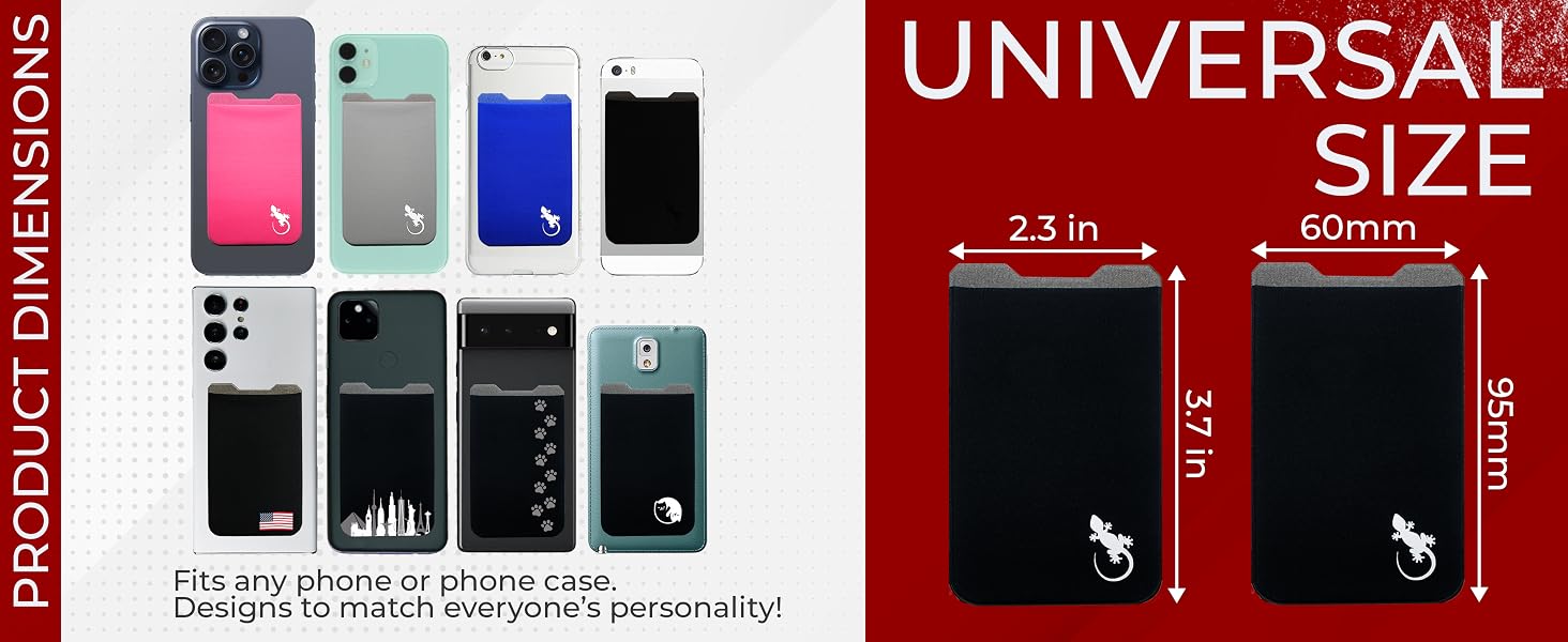 Universal size to fit on any phone or case - many designs to match your personality