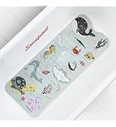 Secopad Baby Bath Mat, Cartoon Kids Bathtub Mat Non Slip for Toddler Bath Shower Anti Slip, 40In ...