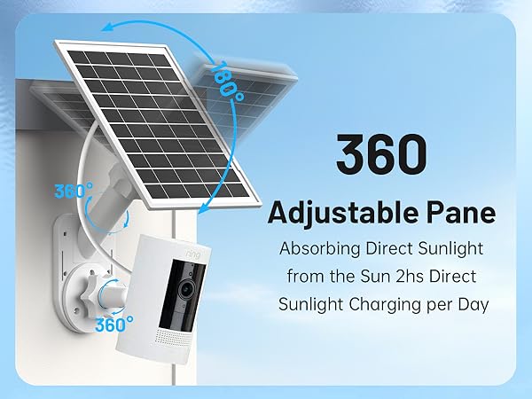 Solar Panel and 2-In-1 Wall Mount for Ring Cam