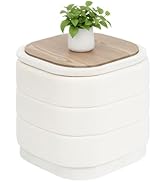B FSOBEIIALEO Velvet Storage Ottoman with Tray, Square Folding Ottoman with Storage Coffee Table ...