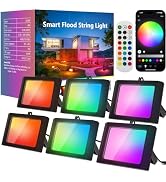ALFELE RGBW Flood Lights Outdoor 48W, LED Outdoor Lights 6 in 1, Smart Color Changing Landscape L...