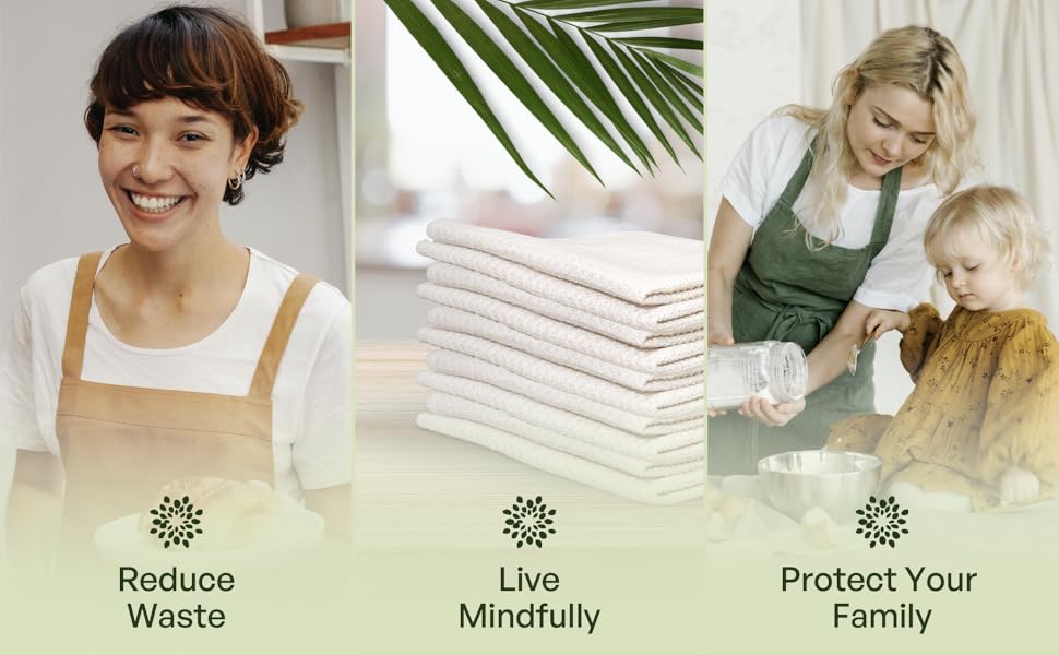 mioeco reusable paper towels dish cloths