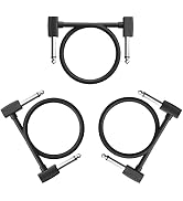 Augioth 12 Inch 3 Pack 30 cm Guitar Patch Cable 1 Ft 1/4 Right Angled TS Effect Pedal Cord