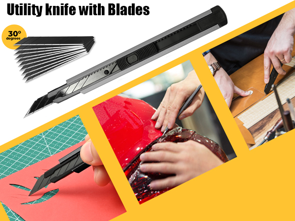 9MM Snap off Utility Knife with 10PCS Replacement Blades