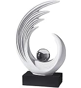 Modern Abstract Art Sculptures, Gold Entryway Table Accents, Black Shelf Decor Accents, Abstract ...