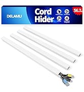 Delamu Cord Hider, 56.7in Cord Covers for 2-3 Wires on Wall, Paintable Cable Hider Wire Covers fo...