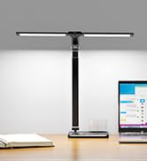 Woputne LED Desk Lamp, Dual Heads, Height Adjustable