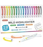 Highlighters, 18 Colors Pastel Highlighter Pens Assorted Colors, Dual Tip Mild Color Highlighter ...