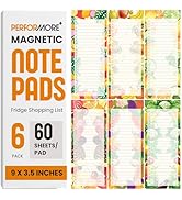 Performore 6 Packs of Magnetic Note Pad for Fridge - Magnetic List Pad - Magnetic to Do List for ...