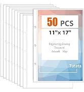 Page Protector for 11x17 Paper, 50 Pack, Tabloid Size Sheet Protectors, 11x17 Binder Sleeves