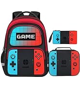 JIRAIKEI Backpack For Boys 3pcs Set- Ages 6-18,17? Video Game Bookbag School Back Pack