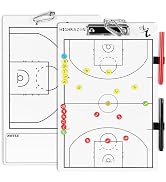 HIGHRAZON Magnetic Basketball Coaches Clipboard, White Double-Sided Dry Erase Coach Board, Tactic...
