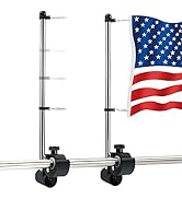 Marinebaby Adjustable Boat Flag Pole, 316 Stainless Steel Rail Mount Boat Pulpit Staff (7/8" - 1-...