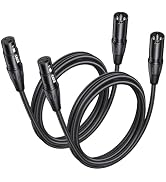 Aqdocvf 2-Pack Premium XLR Cable - 10ft, Male to Female Microphone Cable | Oxygen-Free Copper (OF...