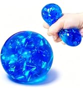 Blue Squishy Glitter Stress Balls for Kids and Adults - Stretch Stress Relief Squishy Ball, Pull ...